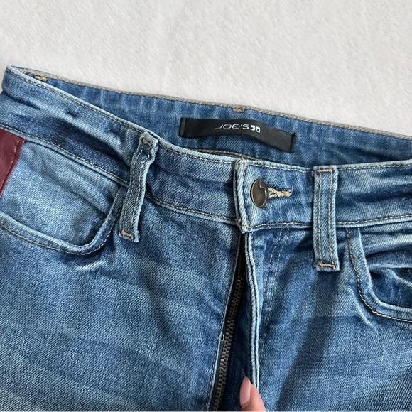 Joe's Women’s Charlie Leather Stripe High Rise Skinny Ankle Jeans Size 26 - Picture 10 of 15